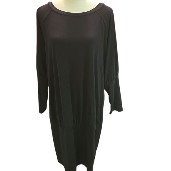 Ingrid & Isabel Maternity Black Sheath Dress with Raglan Long Sleeves Size XXL - Picture 1 of 15